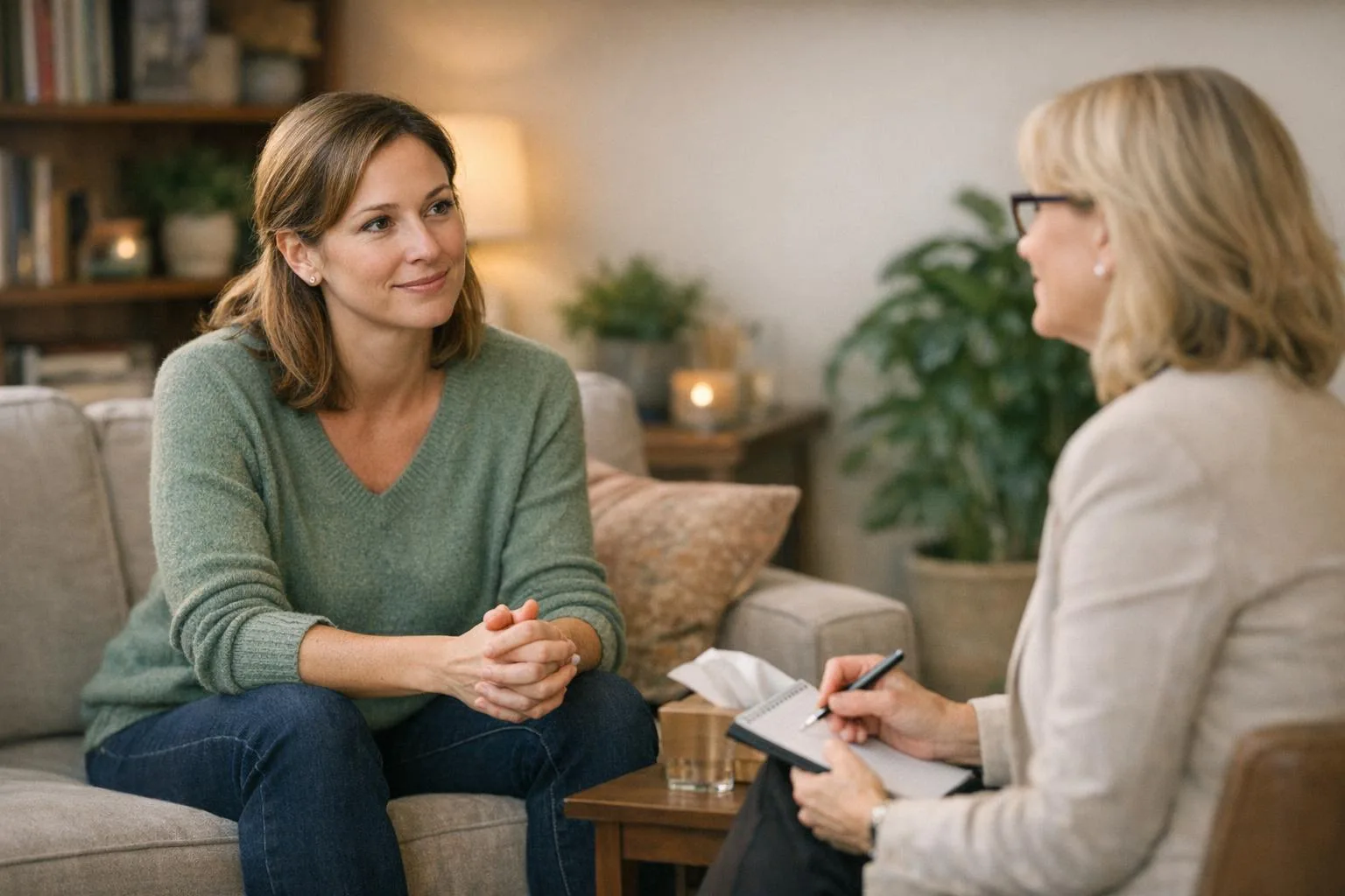Sesja terapii CBT w gabinecie psychoterapeuty perinatalnego