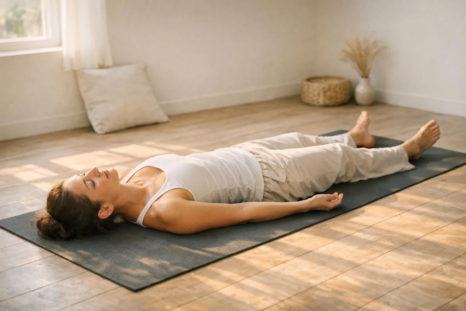 Savasana - relaksacja kończąca sesję hatha jogi