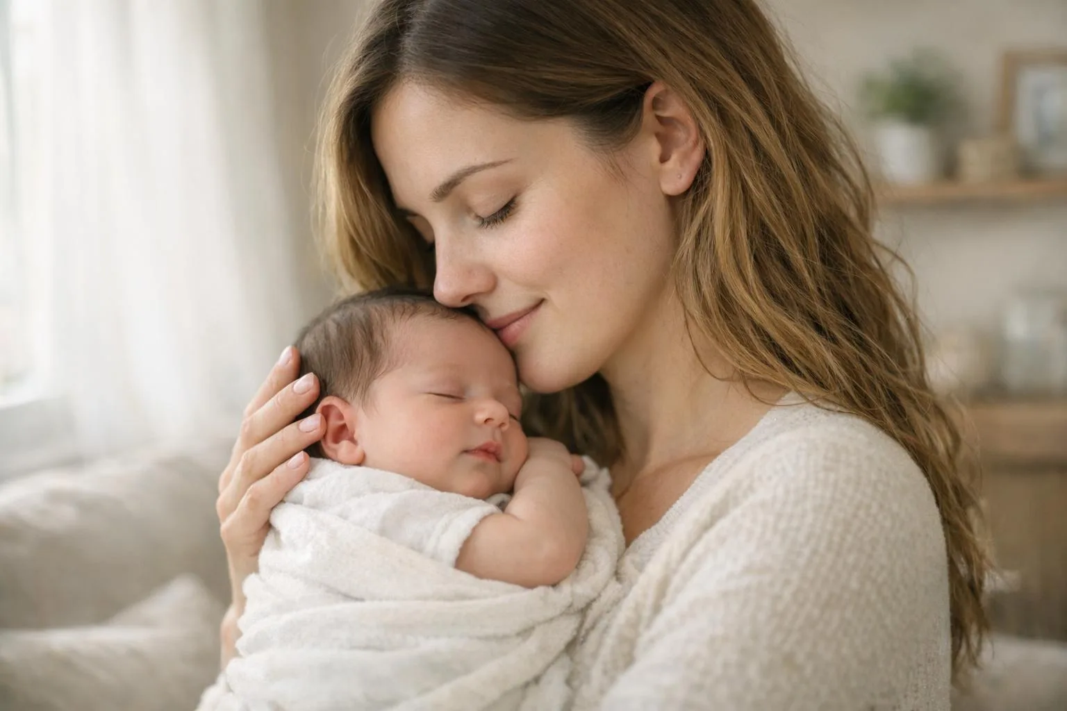 Mama trzyma noworodka - bliski kontakt i więź emocjonalna po porodzie